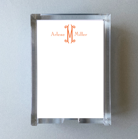 Acrylic Note Holder - Monogram