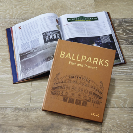 Ballparks Past & Present Leather Book