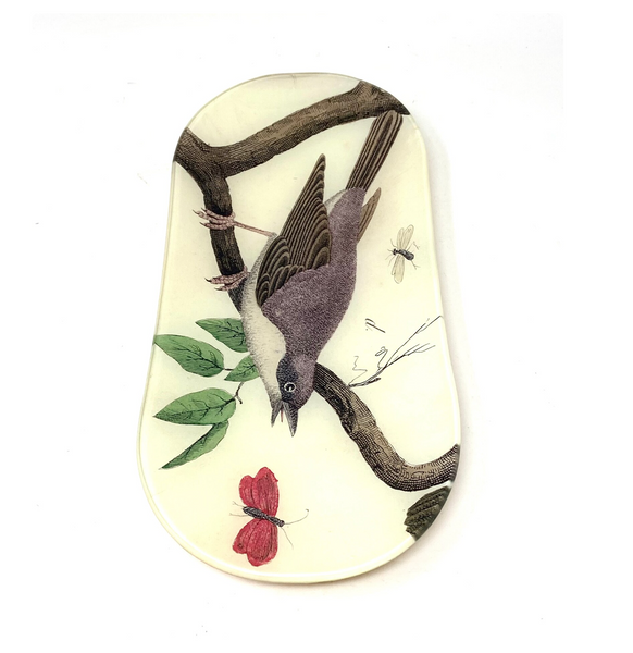 John Derian Tray Oblong 6" x 12" Bird Tray