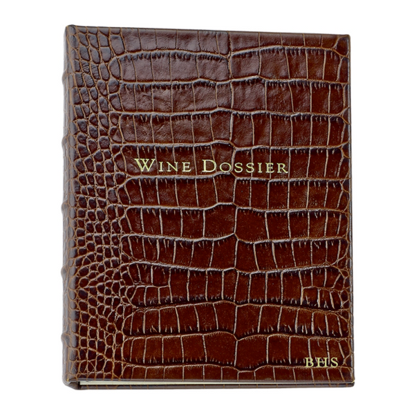 Wine Dossier Crocodile Embossed Leather