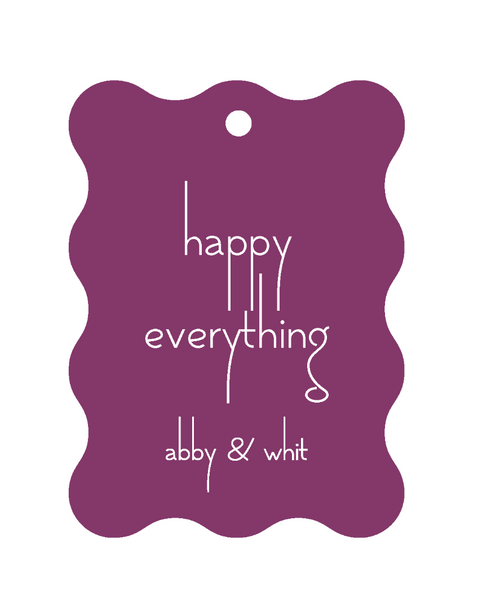 Personalized Gift Tag, Foil Stamped, Wavy