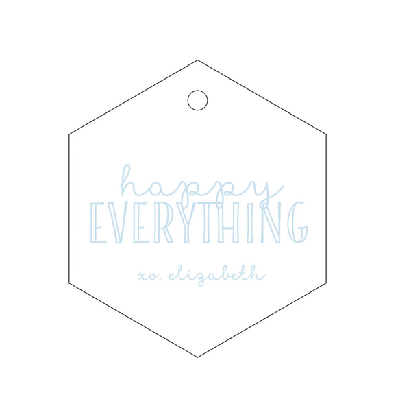 Personalized Gift Tag, Letterpress, Hexagon