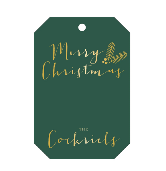 Personalized Gift Tag, Foil Stamped, Gem