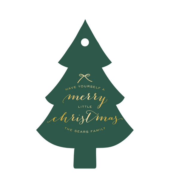 Personalized Gift Tag, Foil Stamped, Tree