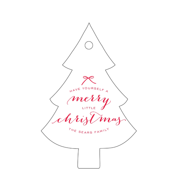 Personalized Gift Tag, Letterpress, Tree
