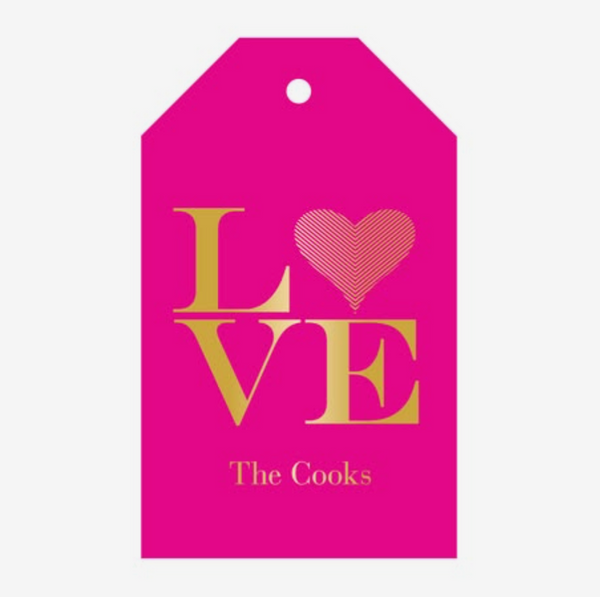 Personalized Gift Tag, Foil Stamped, Love