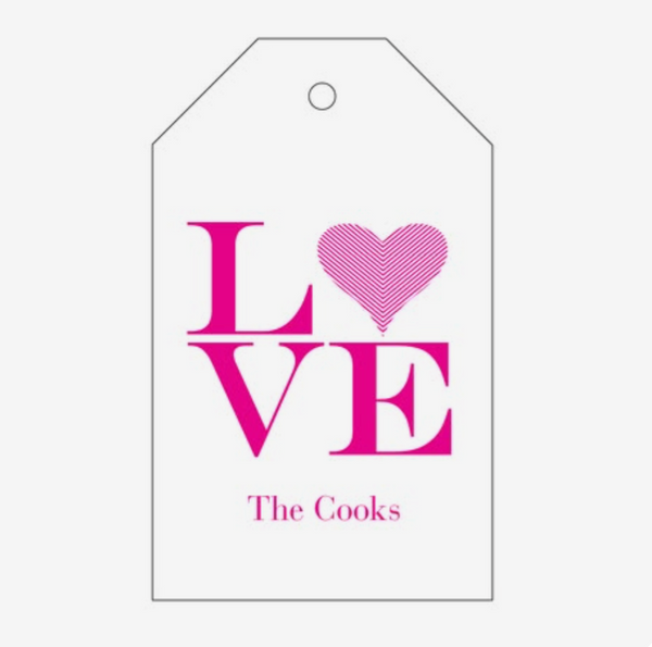Personalized Gift Tag, Letterpress, Love