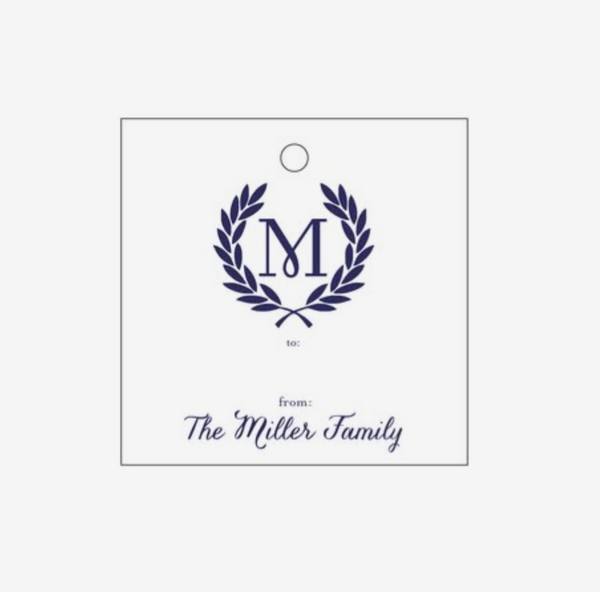 Personalized Gift Tag, Letterpress, Monogram