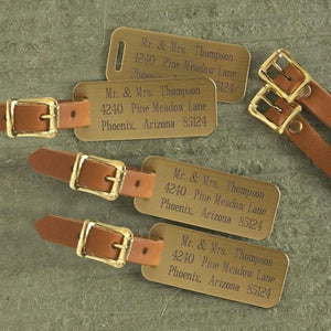 Brass Luggage Tags, Set of 2