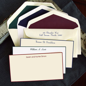 Custom Hand Bordered Cards, Traditional Slender Stationery