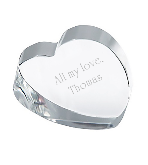 Crystal Paperweight Heart