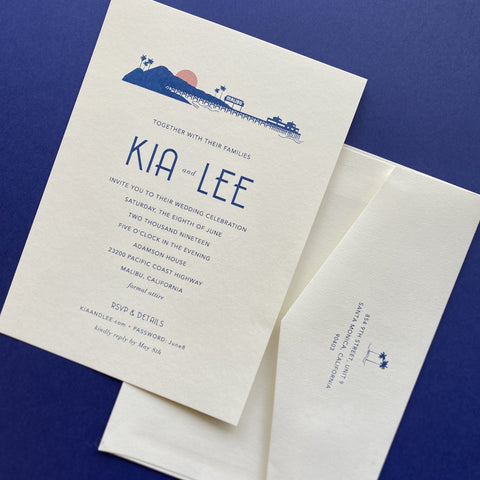 Malibu Pier Wedding Invitation