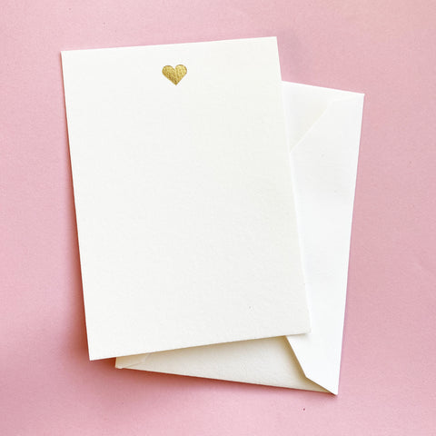 Gold Heart Notecards - Set of 8