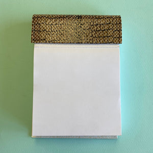 Leather Covered Memo Holder - Black/Taupe
