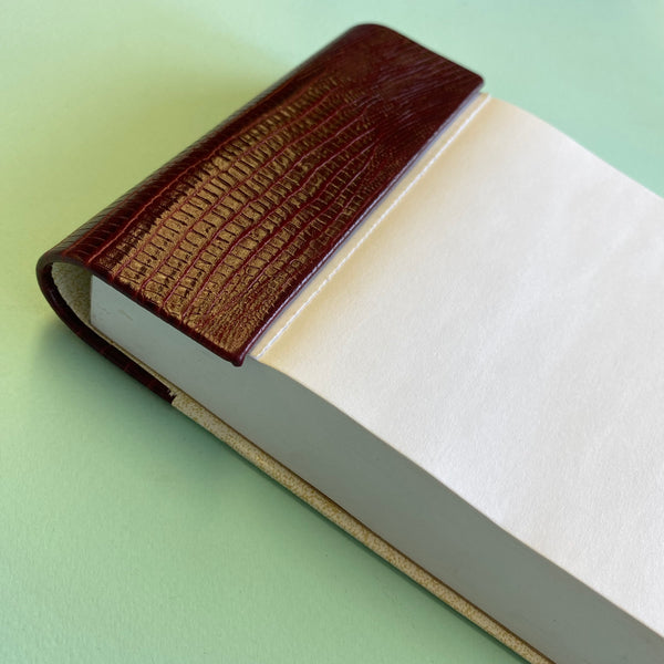 Leather Covered Memo Pad Holder - Burgundy