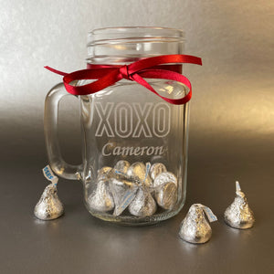 Mason Jar Mug with Hershey Kisses