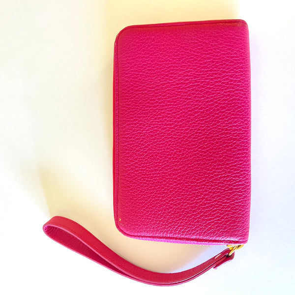 Leather Zip Wallet – Hot Pink
