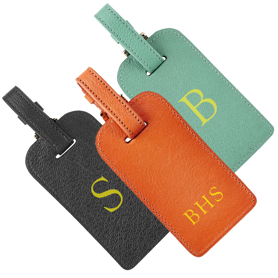 Personalized Leather Luggage Tag – Brenda Himmel Stationery