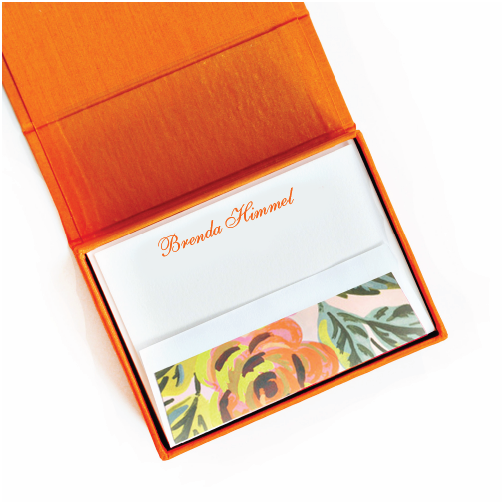 Silk Letterpress Stationery Box - Orange