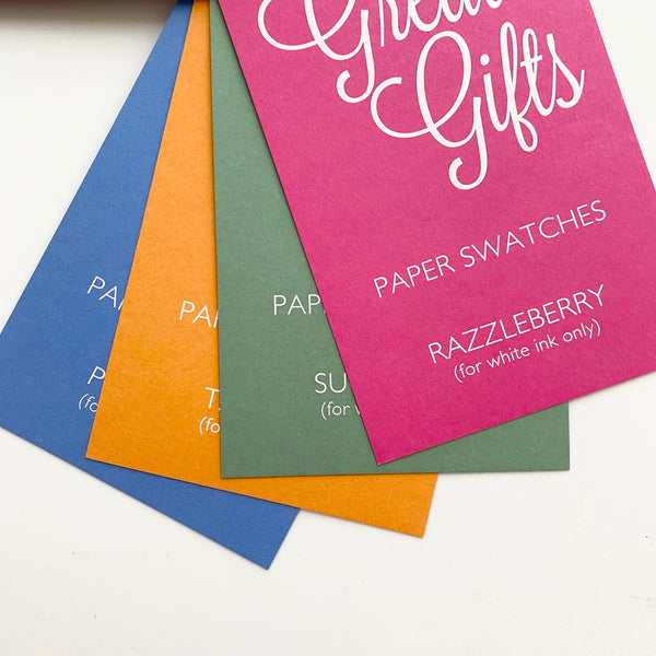 Folded Notecards with White Ink, Set of 24