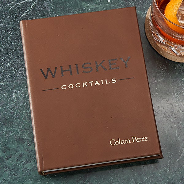 Whiskey Cocktails Leather Book