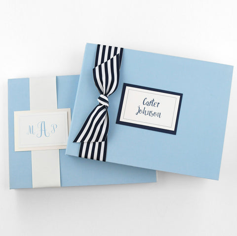 Silk Letterpress Stationery Box - Navy – Brenda Himmel Stationery